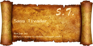 Sass Tivadar névjegykártya